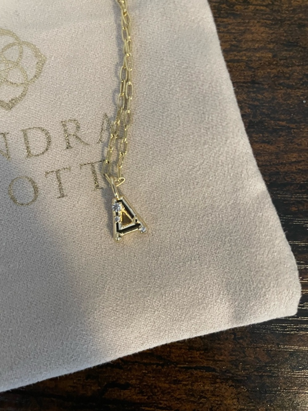Kendra Scott Gold Letter A Pendant Necklace - Picture 2 of 3
